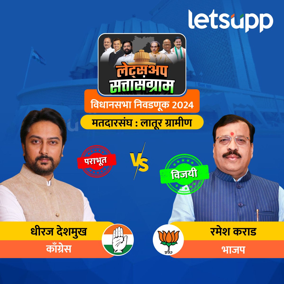 LetsUppMarathi's tweet image. लातूर ग्रामीणमध्ये धीरज देशमुख हे पराभूत झाले आहेत.
-
#latur #LaturCity #DhirajDeshmukh #NCPSP #NCP #ElectionResults #MaharashtraElection2024 #MaharashtraAssemblyResult #Mahayuti #MahavikasAghadi #MVA #Maharashtra #LetsUppNews #LetsUppMarathi