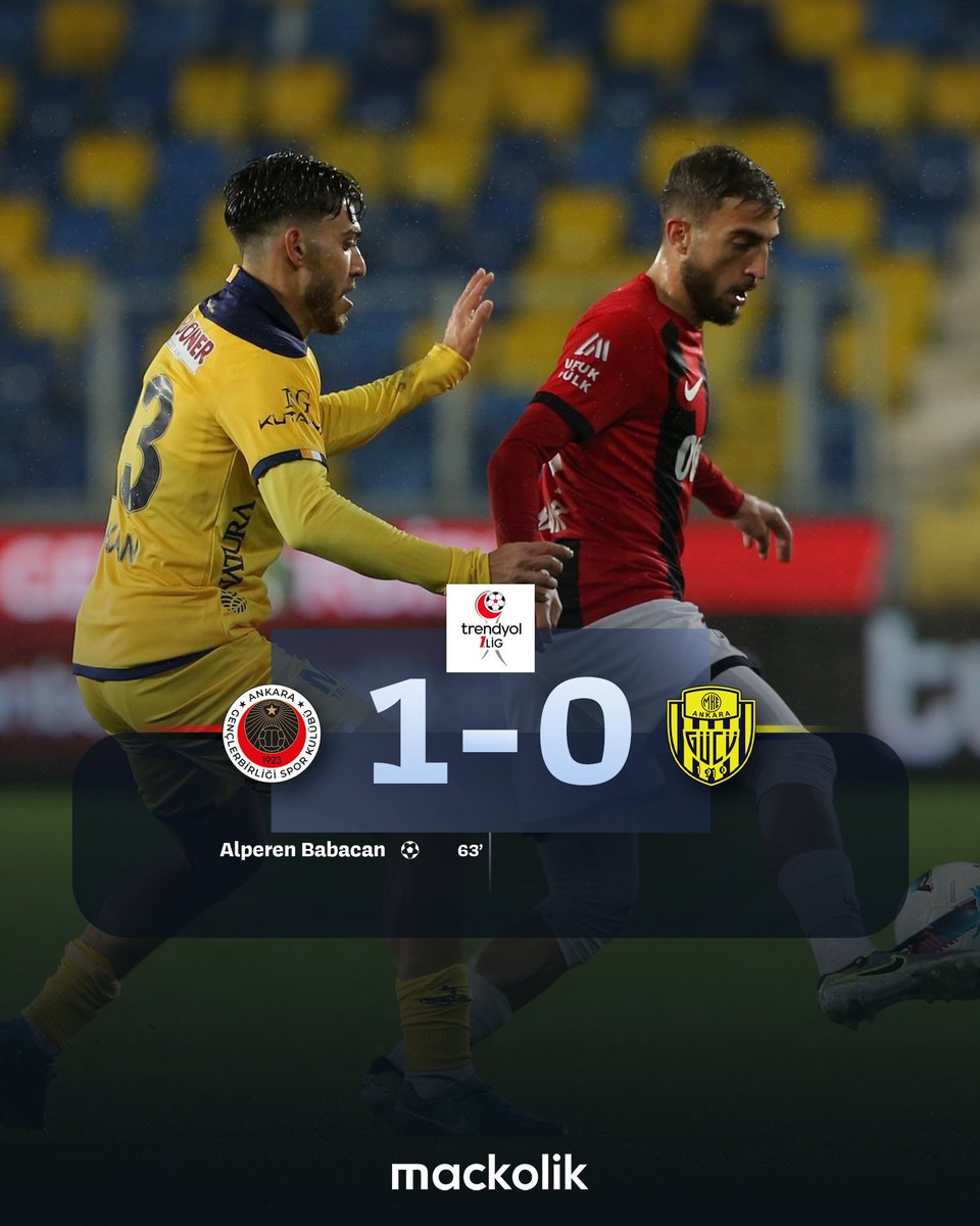 Ankara Derbisi'nde kazanan Gençlerbirliği ✅