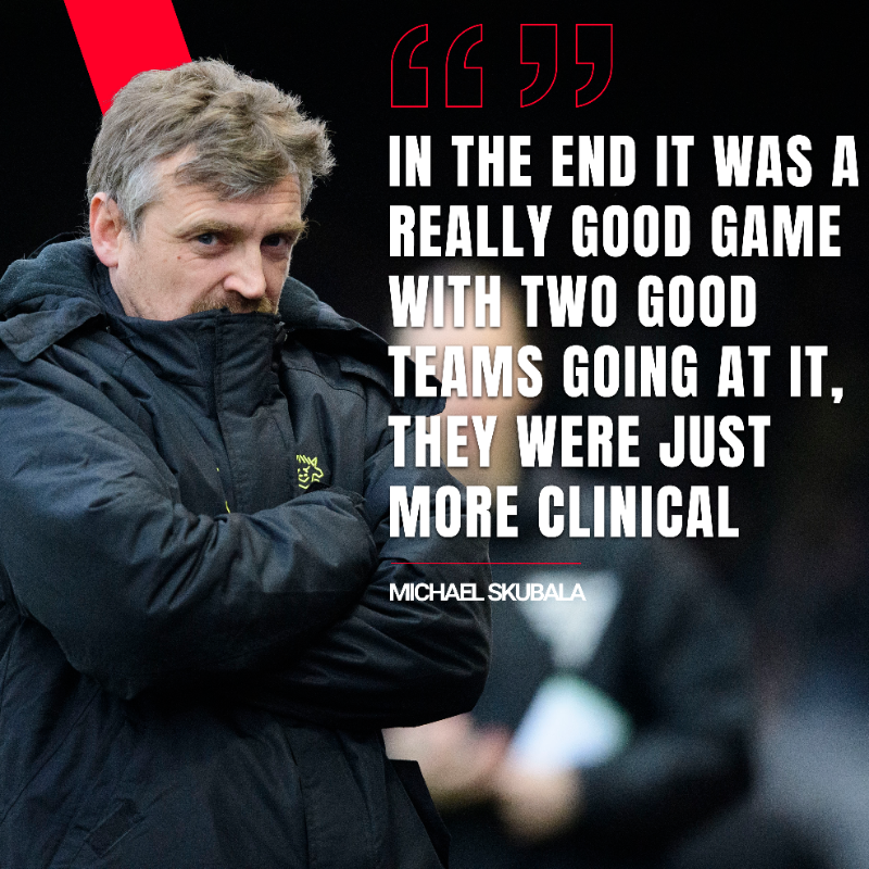 LincolnCity_FC's tweet photo. 📖 Skubala spoke following the Imps' narrow defeat to the league leaders.

#WeAreImps | #LINWYC