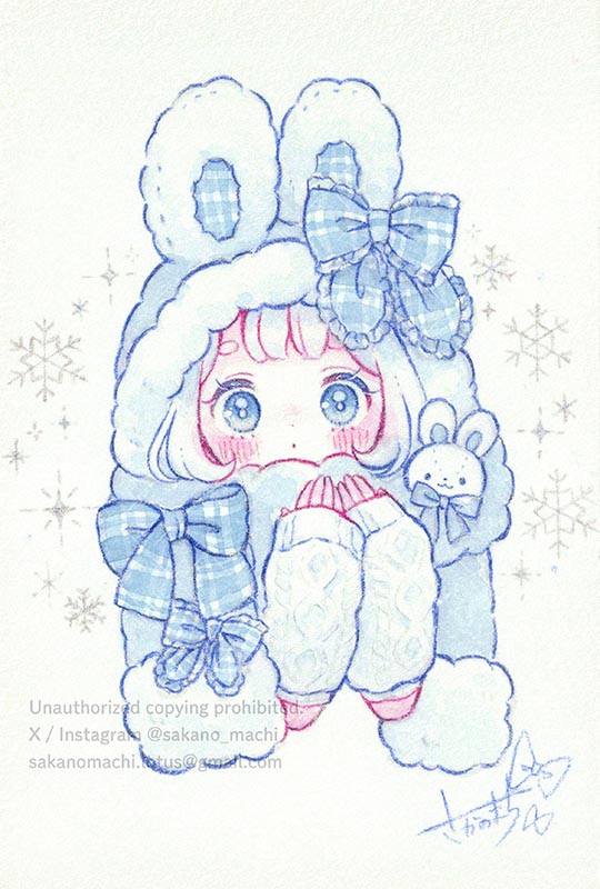 sakano_machi's tweet image. 🐰🎀🐻‍❄️ #透明水彩