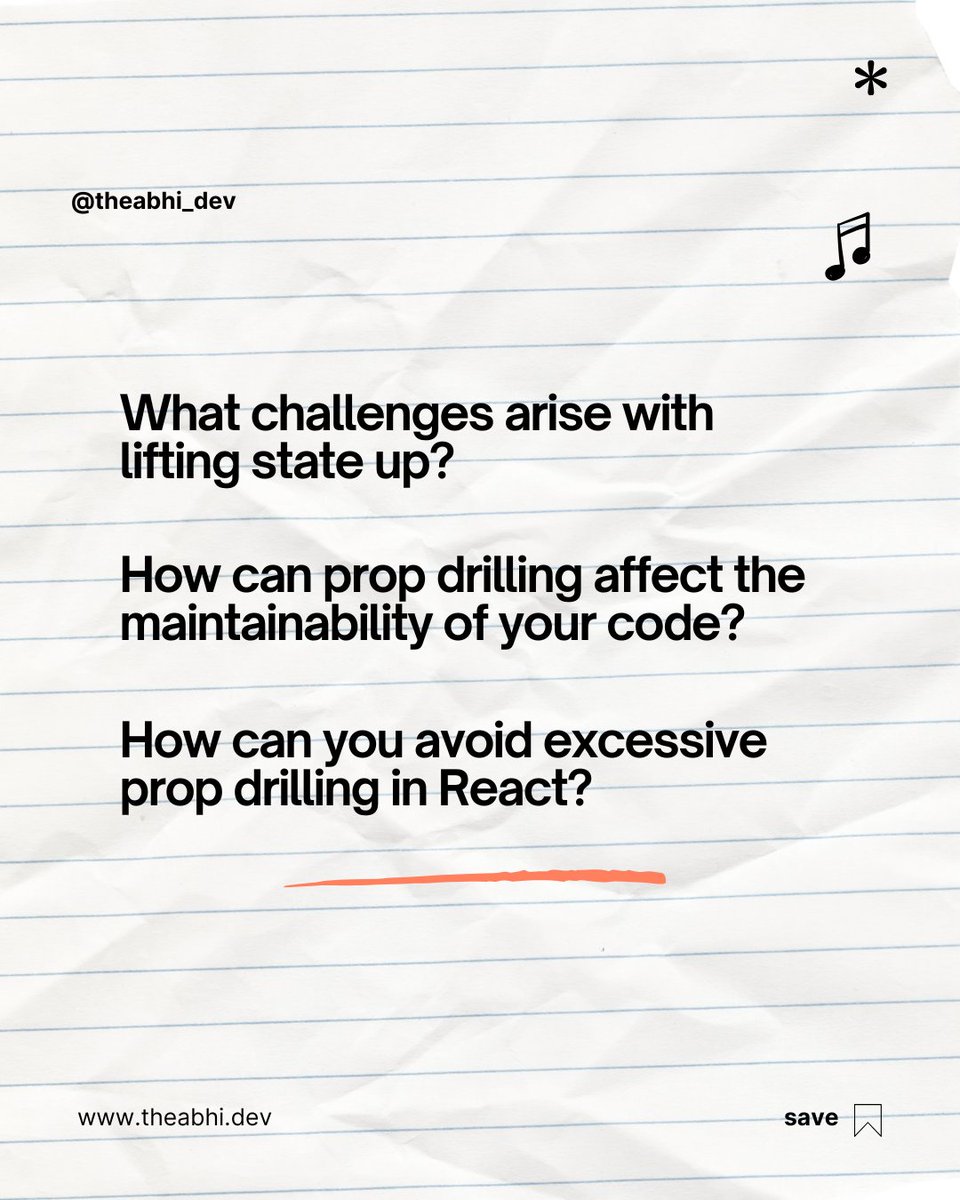 theabhi_dev's tweet image. React State Management Interview Prep! 💡 Ace your next interview with these essential questions on lifting state up and advanced state management. 🚀 #ReactInterview #CodingPrep #MERNChallenge