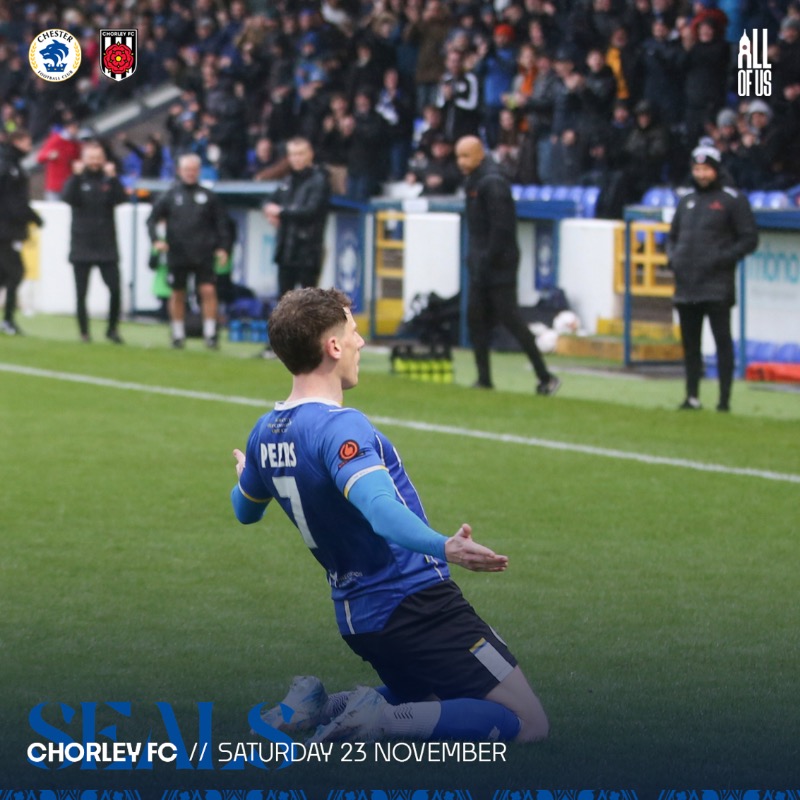 ChesterFC's tweet photo. ๐ Read the ๐บ๐ฎ๐๐ฐ๐ต ๐ฟ๐ฒ๐ฝ๐ผ๐ฟ๐ after our well-deserved victory over @chorleyfc. โคต๏ธ
#CFCCHO | #UTS