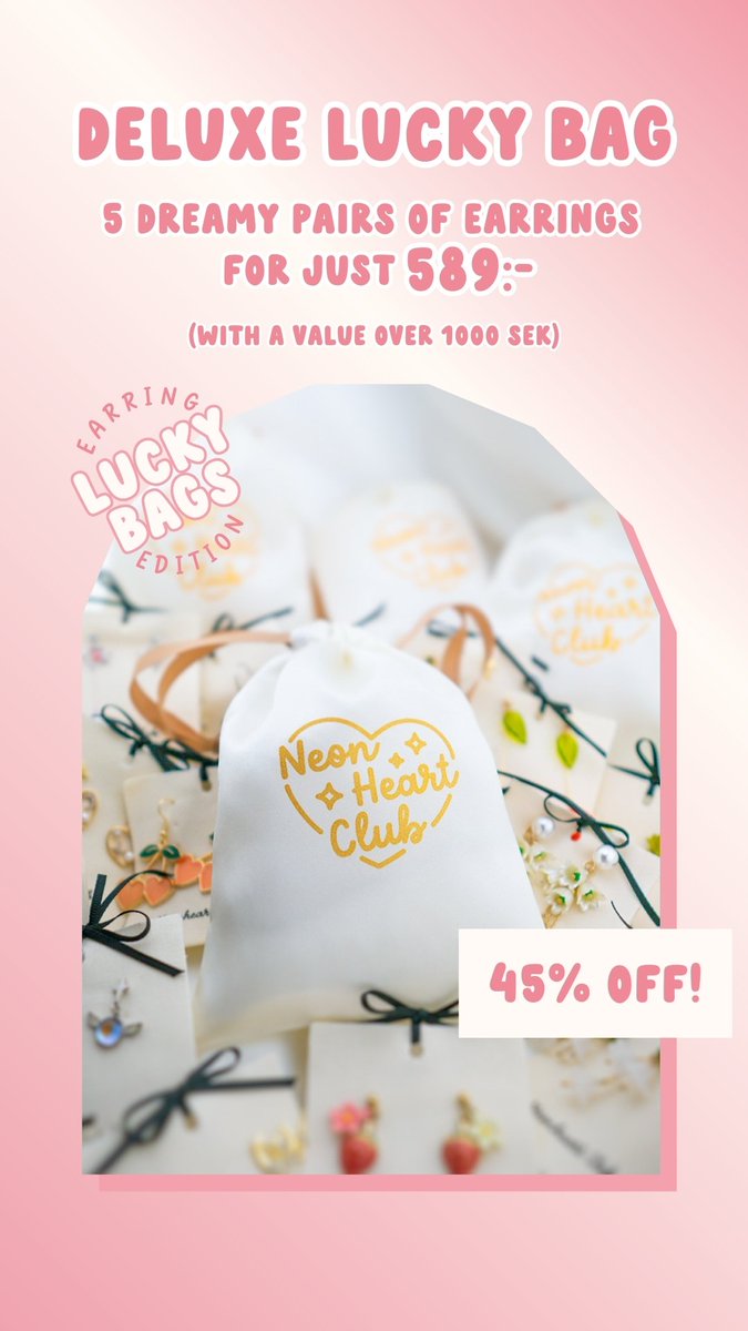 For a limited time, my shop neonheart.club is offering 2 kinds of Lucky Bags 👀💕

And the best part? You’ll be supporting a #smallbiz while treating yourself or someone special! 💓✨

Don’t miss out—available only until December 2nd!

(✨️We ship from Sweden 🇸🇪✨️)