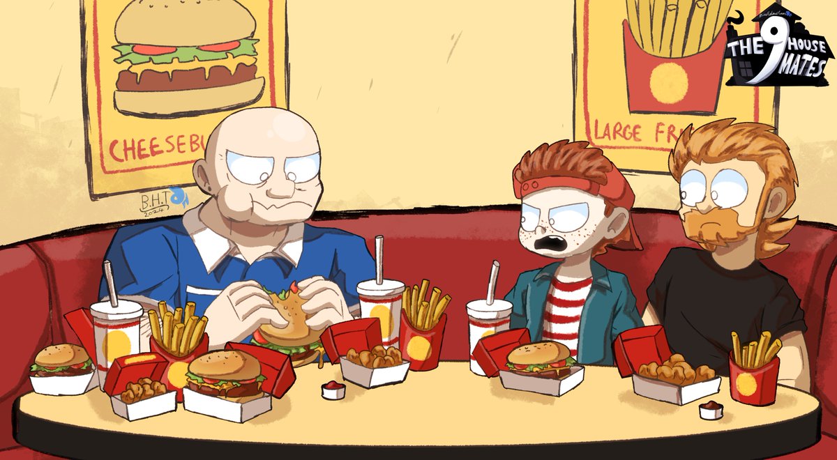 BlueHelmetToons's tweet photo. The 9 Housemates - Brent and Fast food

#fastfood #fastfoodlife #comicpanel #comicpage #the9housemates #bluehelmetoc #oc #ocs #myoc #myocs #ocart #originalcharacter #myoriginalcharacter #art #artwork #myart #digitalart #digitaldrawing #drawing #cartoon #cartoonstyle https://t.co/pXCVejuIRo