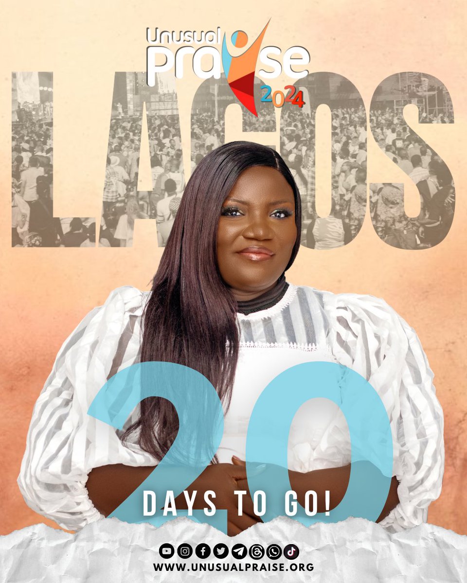 unusualpraise's tweet photo. 📣Ladies and gentlemen, boys and girls, brothers and sisters📣 The countdown continues!📣📣📣
#UnusualPraiseLagos is in just 20 days!!! And our very own @christinenmusic will be ministering live! Plan to Join Us!
#UP2024 #UnusualPraise2024 #UPLagos2024 #GiveawaySeason https://t.co/GiaAt27hmS