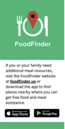 Pineview_Elem's tweet photo. If there are any families that are in need or looking for help with food over the holidays or anytime, here is an app you can download that will help with locations, times, and meals around the community that are helping! https://t.co/NqvEznR4rE