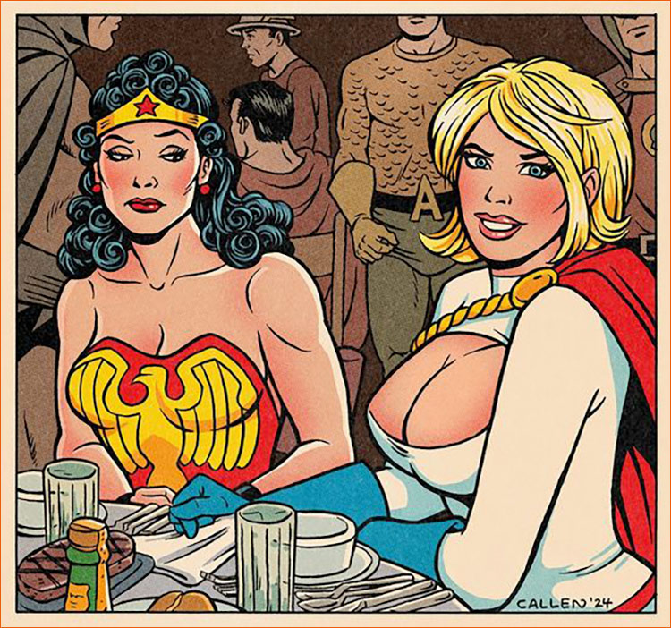 Chelmi32195626's tweet photo. #kicswila #joeshere #sophialoren #jaynemansfield #kerrycallen #wonderwoman #powergirl #dccomics #comics #caricature
Jayne Mansfield and Sophia Loren at Romanoff's de Kerry Callen selon Kerry Callen pour Wonder Woman and Power Girl.
Article kiCswiLA?:
https://t.co/P7zCbKoyMS https://t.co/mTtSxHWyiv