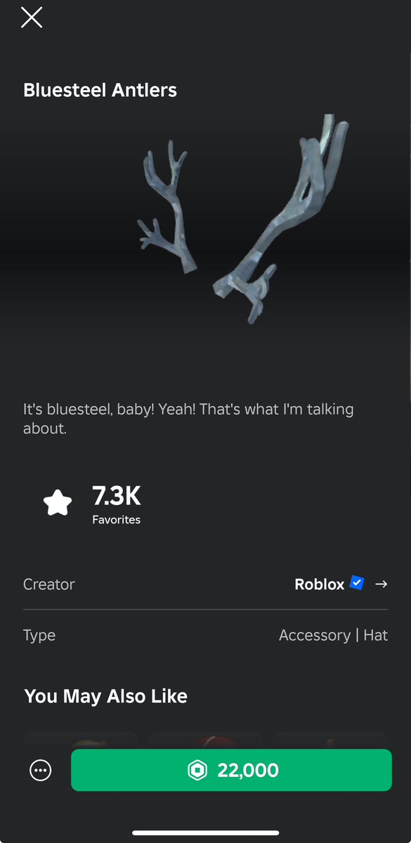 Just went on sale 

- Blue steel antlers - 

Price - 22k -