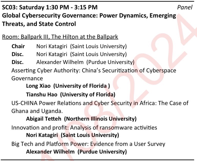 For those at ISA Midwest, checkout this exciting panel on Cybersecurity and Big Tech Power! #ISAMW2024
