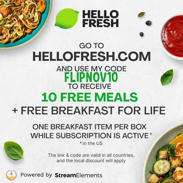 FlippingOSRS's tweet photo. @HelloFresh is now offering free breakfast!

Go to https://t.co/wP76TSnlfu, use my code FLIPNOV10, and receive 10 free meals + free breakfast for life! One breakfast item per box while subscription is active if you’re in the US

#hellofreshpartner, #ad https://t.co/zbgjcmPDiP