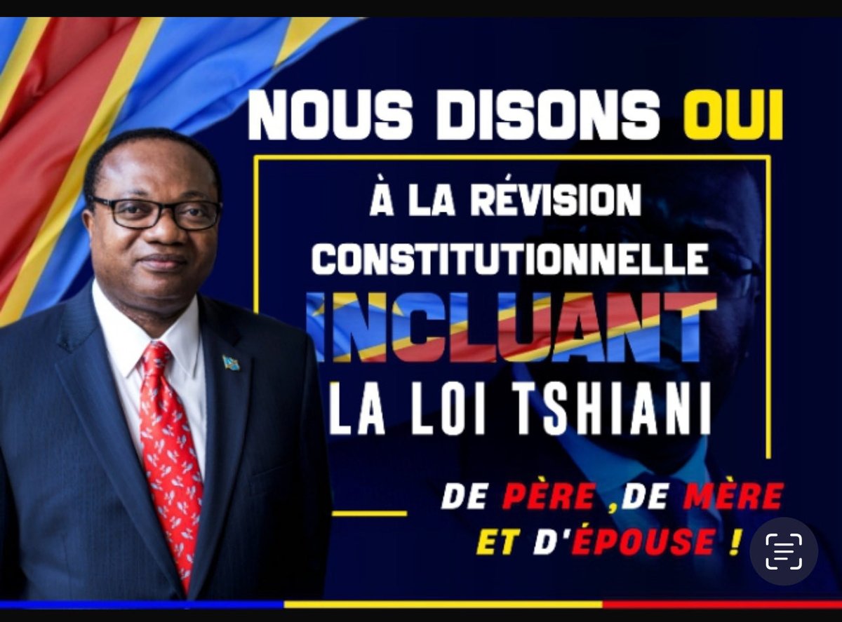 kasongojeanpie's tweet photo. Révision constitutionnelle @NoelKTshiani se déchaîne : “Nous disons oui à la révision de la constitution incluant la loi TSHANI de père et de mère et de l'épouse” https://t.co/MS3XK5gBZG