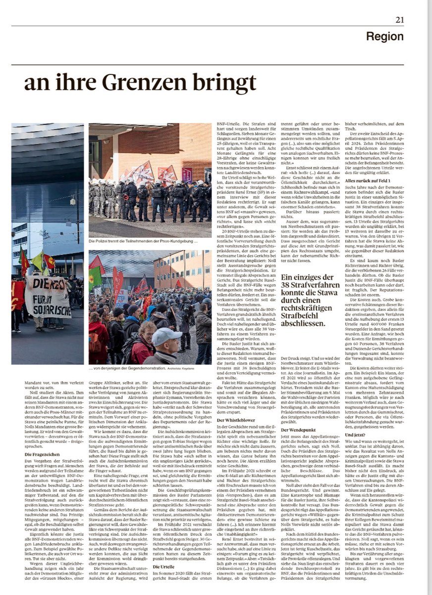 Lotta Maier (@maier_lotta) on Twitter photo Wie eine Antifa Demo, gegen die rechtsextremen Pnos, die Basler Justiz an ihre Grenzen bringt!
Genialer Text von <a href="/mirjamkohler/">Mirjam Kohler</a> liest sich wie ein Krimi!
👇lesen👇 Wie eine Antifa Demo, gegen die rechtsextremen Pnos, die Basler Justiz an ihre Grenzen bringt!
Genialer Text von <a href="/mirjamkohler/">Mirjam Kohler</a> liest sich wie ein Krimi!
👇lesen👇