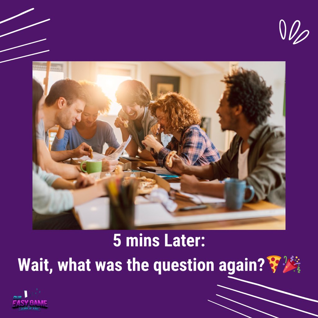 oureasygame's tweet image. When you plan to study in a group, but it turns into a comedy show! 😂
 #studywithconfidence #yourlearingpartner #Studyaid #studyapp #projecthelp #projecthelping #exam #collegehelp #studywithus #homeworksolutions #academicexcellenceaward content #funny #funnymemories