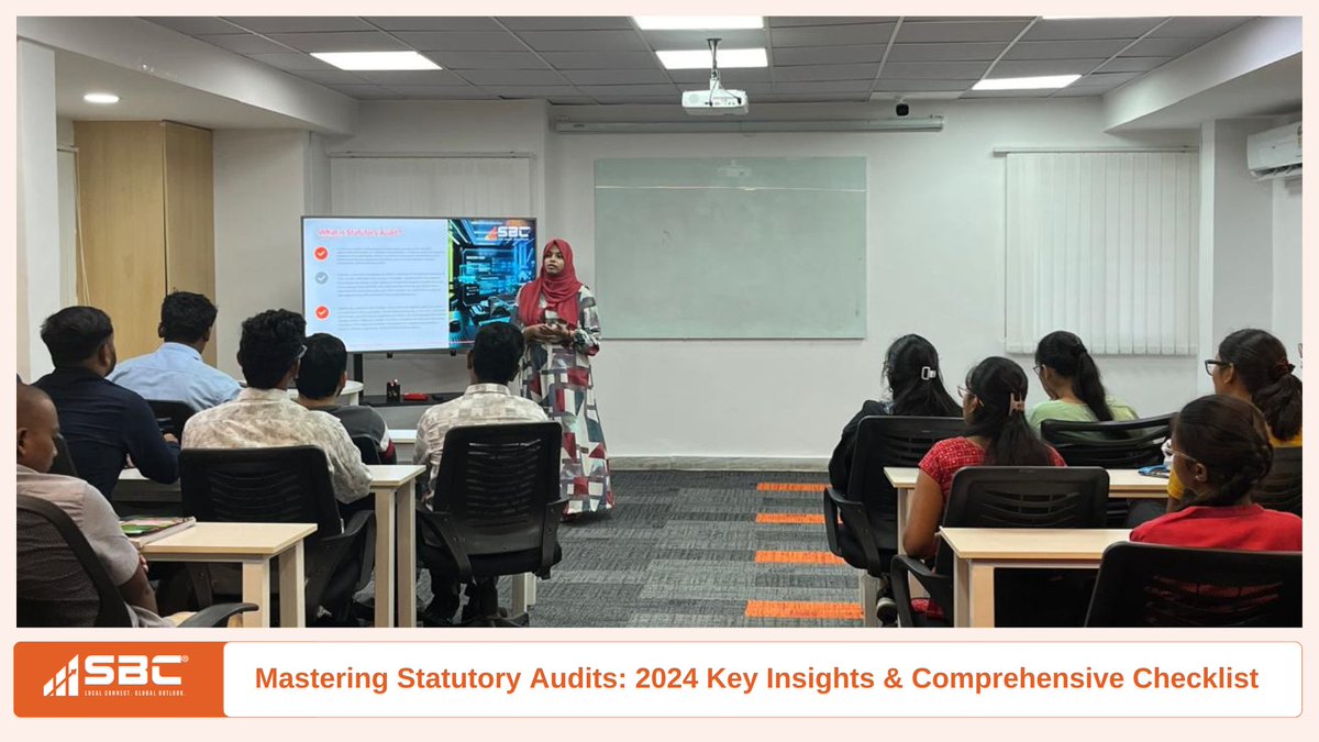 sbcllp's tweet photo. ๐ Session Recap: Led by CA Huma Hajra, our team explored Statutory Audits with key takeaways:
โ
Step-by-step audit walkthrough
โ
Compliance strategies & best practices
โ
Comprehensive audit checklist
DM us for insights! ๐ก #StatutoryAudit #Compliance #TeamLearning #sbcllp https://t.co/QitLXHRxN7