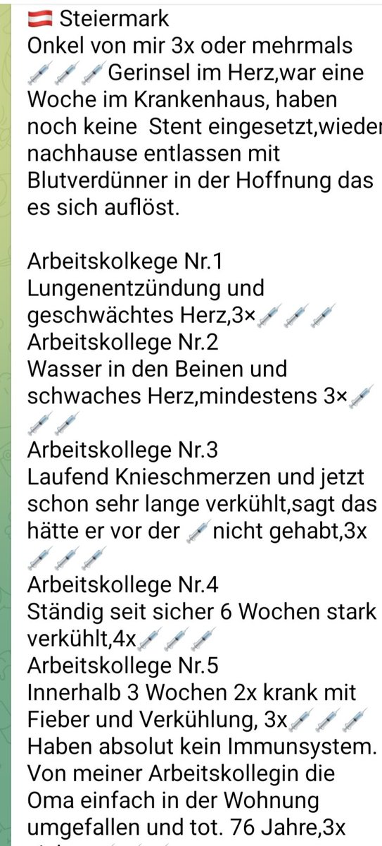 LeniB32016582's tweet photo. 🇦🇹 Heute ein langer Bericht unter https://t.co/Dpv9iUy0Eu - #ploetzlichundunerwartet verstorben - RIP 🙏 - oder erkrankt (Herzprobleme, Immunsystem)
Zusammenhang mit den modRNA-💉?
#Impfstopp, #Aufarbeitung
Zuständig in 🇩🇪 @Karl_Lauterbach, @BMG_Bund, @PEI_Germany, #STIKO https://t.co/2TUqTOZgjp