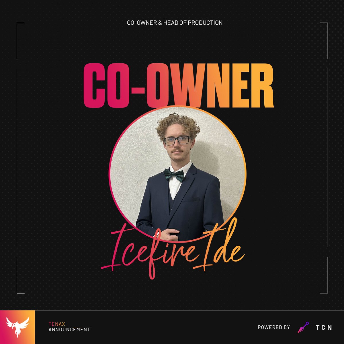 Tenax (@tenaxgg) on Twitter photo We are elated to welcome the man behind the amazing production for all our tournaments, <a href="/IcefireideCasts/">Nicholas "Icefireide" Hall</a>, as the new co-owner of Tenax
With him leading Tenax Studios, we aim to host more grassroots tournaments and events, starting tomorrow at 5PM EST at ttv/tenax_gg We are elated to welcome the man behind the amazing production for all our tournaments, <a href="/IcefireideCasts/">Nicholas "Icefireide" Hall</a>, as the new co-owner of Tenax
With him leading Tenax Studios, we aim to host more grassroots tournaments and events, starting tomorrow at 5PM EST at ttv/tenax_gg