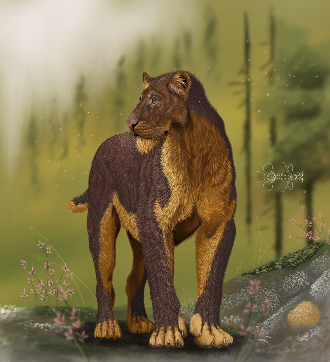 MolineroMassimo's tweet photo. That damn short ice age summer
Full of mosquitoes as well
Homotherium latidens
Based (speculated also) on the Homotherium cub find https://t.co/wpY4Dtu5Xz