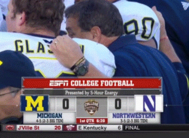 We had the “M00N” game in Evanston. Missed sponsorship opportunity for Noom today in the Big House.