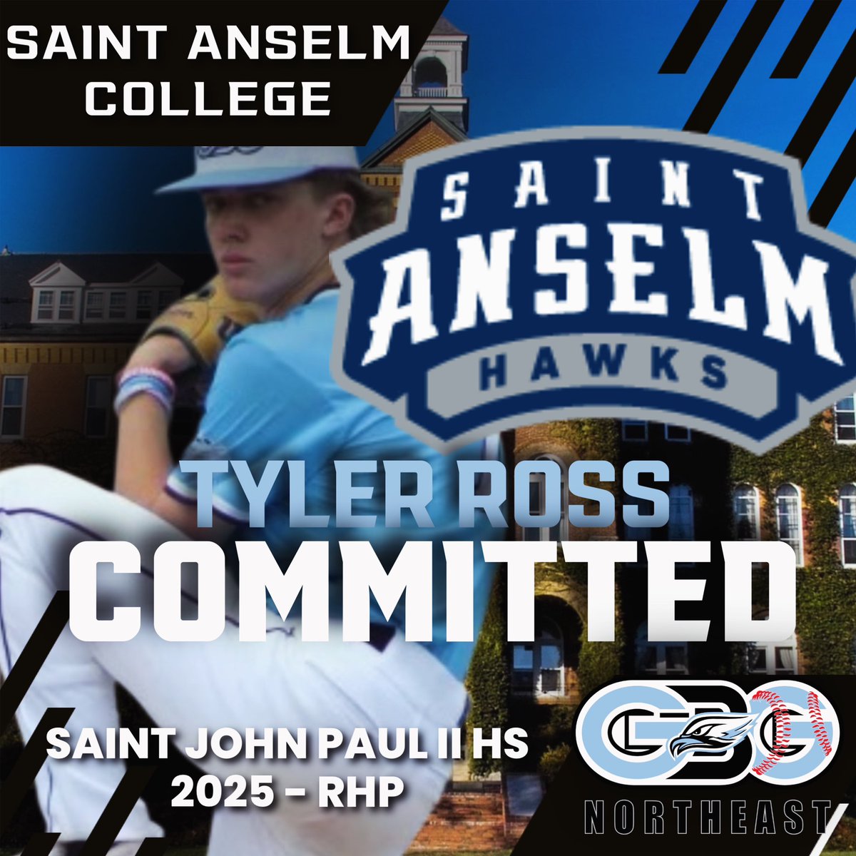 GBG_Hawks's tweet photo. Congratulations to Tyler Ross (Saint John Paul II, RHP, 2025) on his commitment to Saint Anselm College!!
@TylerRoss667 @GBGbaseballUSA @CoachWelchRBI
#gbg #gbgnortheast #gbghawks #gbgrecruiting #tross #sjp2 #collegebaseball #newenglandcollegebaseball #getwiththeprogram https://t.co/V9m2JWC8UM