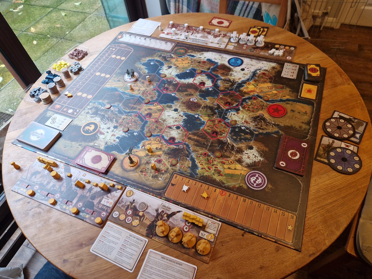Today was such a rubbish windy and rainy day that husband and I decided to get the board games out. Always enjoy Onitama, and its been a while since we played the magnificent Scythe. Fun all round, and the dog snoozed all day.