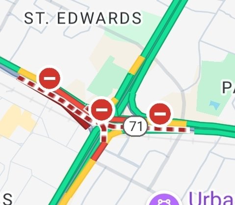 EvilMopacATX's tweet photo. Bad situation with heavy police presence at I-35 ramp @ 290, pls avoid area https://t.co/KiGCdUXqur