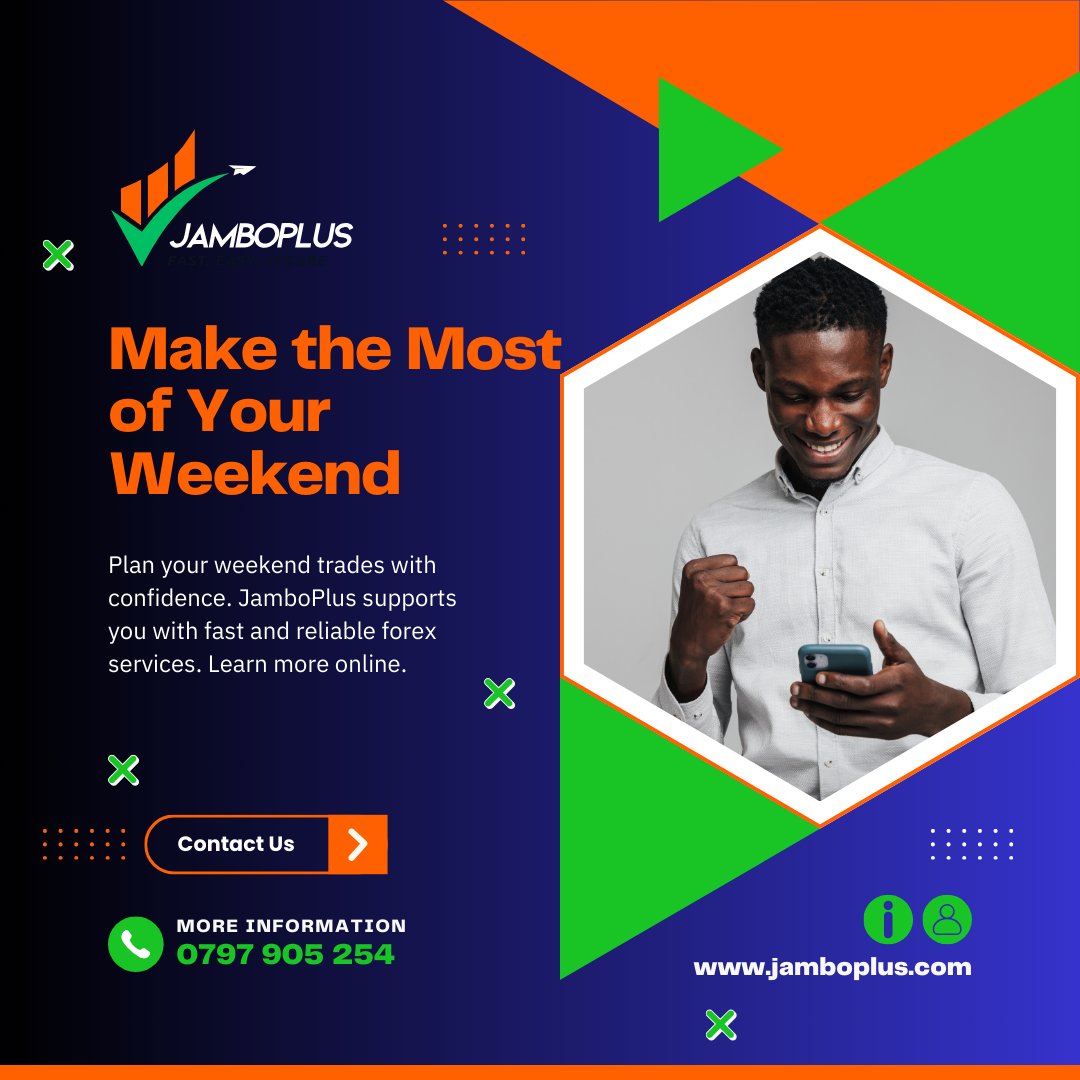 jambo_plus's tweet image. 💼 Make the Most of Your Weekend

Plan your weekend trades with confidence. JamboPlus supports you with fast and reliable forex services. Learn more online.

🌐 jamboplus.co.ke

#WeekendForex #TradingSupport #JamboPlus #Deriv #Mpesa