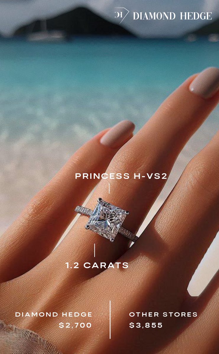 DiamondHedge's tweet image. Compare diamond prices on DiamondHedge.com 1.2ct Princess H-VS2 Diamond for $2,700 on  for a limited time! #princesscut #princessdiamond #diamonds #diamondhedge #EngagementRing