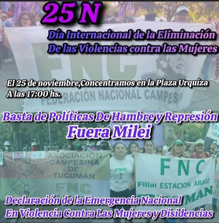 El día Lunes 25 de noviembre se conmemora el DIA INTERNACIONAL DE LUCHA CONTRA LA
VIOLENCIA HACIA LAS MUJERES.
Es muy difícil la situación q sufren las mujeres,niñas por los casos de violencia,maltratos en todo el País.Estamos hartas de la impunidad,hartas de no poder ser libre.