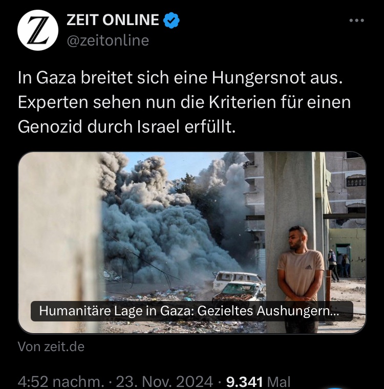 KarimAkramovic's tweet photo. “Experten sehen nun die Kriterien für einen Genozid durch Israel erfüllt.”
Erst “nun”? Mittlerweile hat man wirklich die Übersicht verloren, wieviele NS-Historiker wie #Bartov_Omer o. der 🇮🇱 Journalist #gideonle o. NGOs wie #fidh_en …davon gesprochen haben! Tendenz steigend! https://t.co/mH7GVVT1ts