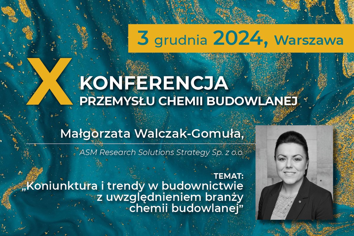 X KONFERENCJA PRZEMYSŁU CHEMII BUDOWLANEJ rozpocznie się📆3 grudnia br. o godzinie 9:10 PANELEM - RYNEK I TRENDY
Usłyszymy prezentację:
1⃣ <a href="/InstytutAsm/">ASM Research Solutions Strategy</a> "Koniunktura i trendy w budownictwie z uwzględnieniem branży chemii budowlanej"
#chemiaibiznes
✅chemiaibiznes.com.pl/konferencje/ko…