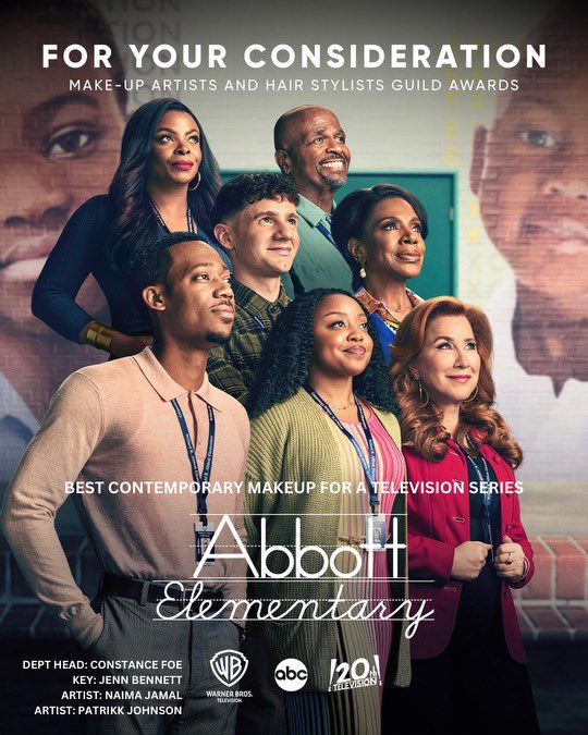 constancefoe's tweet image. For your consideration 
The #AbbottElementary Makeup Department for the Muah Awards 

#local706
#makeup
#FYC