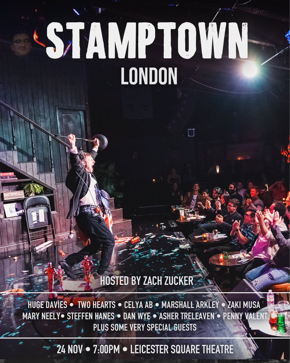 zach zucker (@zach_zucker) on Twitter photo Last show in London/UK for a long time!
Sunday night at <a href="/lsqtheatre/">Leicester Square Theatre</a>
🎟️: leicestersquaretheatre.com/show/stamptown… Last show in London/UK for a long time!
Sunday night at <a href="/lsqtheatre/">Leicester Square Theatre</a>
🎟️: leicestersquaretheatre.com/show/stamptown…