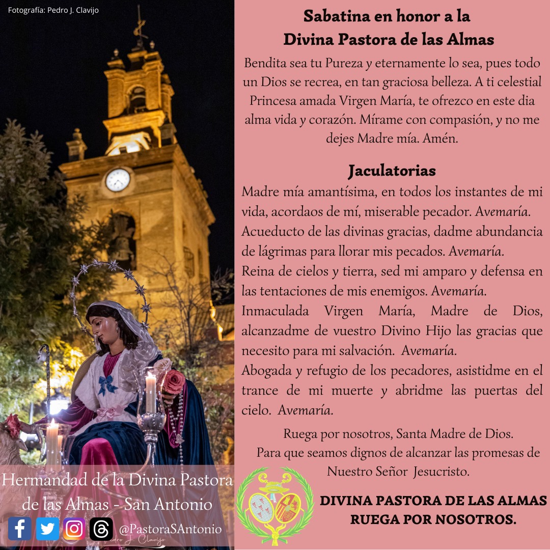 PastoraSAntonio's tweet photo. #Sabatina
Como cada sábado, nos acordamos de nuestra Madre del Buen Pastor.
Este sábado la ofrecemos por @AyudaIglesNeces en la #RedWeekACN 2024 por los cristianos perseguidos.
📷 @Pedrojc002
#PastoraSAntonio https://t.co/OyGGwPKkTI