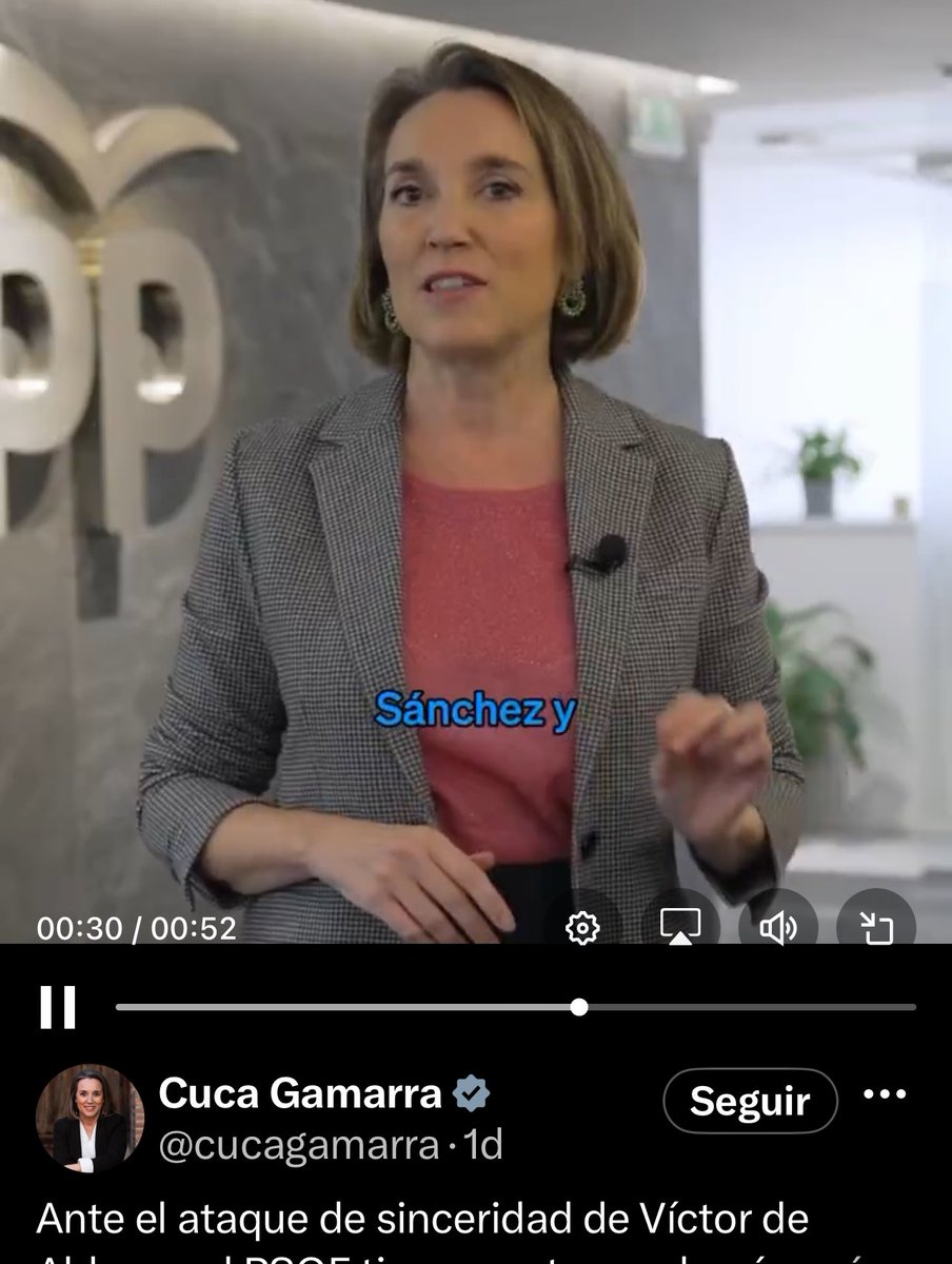 Cuca tuvo el valor ayer de hacer un vídeo hablando de corrupción desde la sede del PP pagada con dinero B. 

Hay que tenerlos cuadrados.