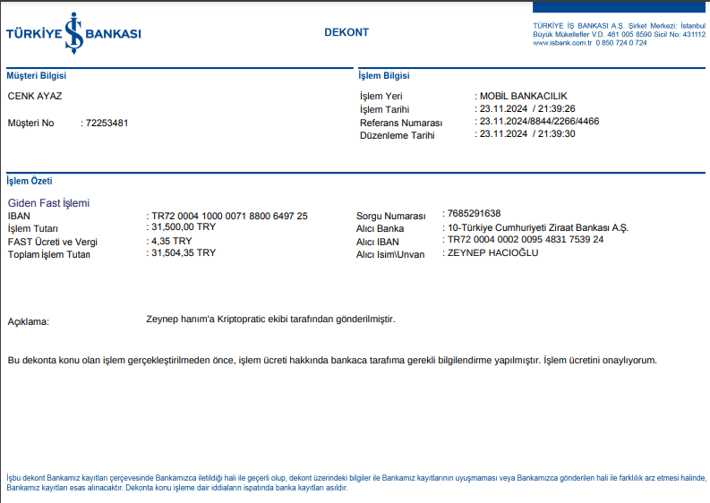 Zeynep hanımın 31.500 TL kredi kartı borcu gönderdilmiştir.

Bu gece 2 kişiye daha göndericem. Sadece bu gönderiyi begen ve DM kutunu kontrol et.