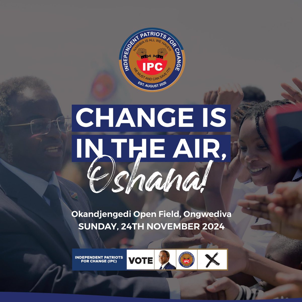 Imms_S_Nashinge's tweet photo. IPC is bringing new energy and a fresh vision to Ongwediva and beyond. Be part of the movement.
#Vote4IPC #VoteForItula #NamibiaVotes2024 https://t.co/FaLXgDZzgw