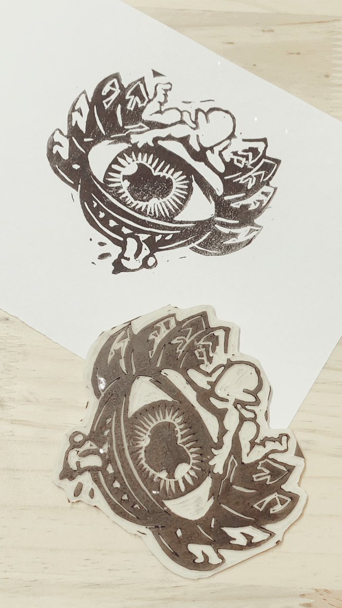 mihal_pigichka's tweet image. Lino printing experiments #linoprinting #printing #art