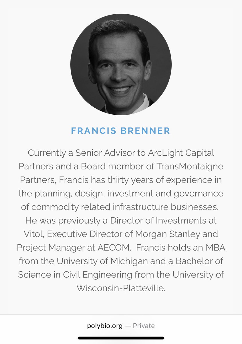 We are honored to add Francis Brenner to our PolyBio Board of Directors. Francis is strongly motivated to innovate #research and care for patients with complex chronic #illness. He will help PolyBio continue to grow our operations and collaborative infrastructure.