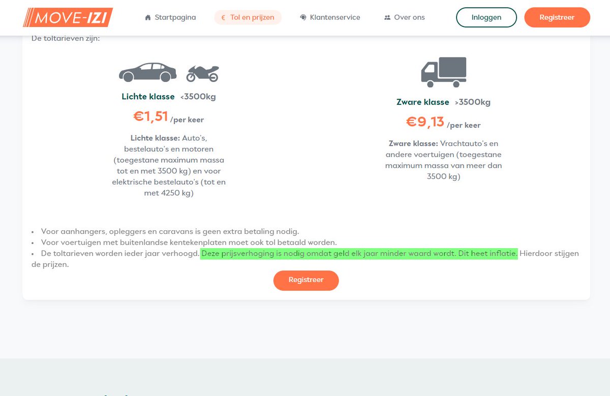De tekstschrijver van de pagina: Tol betalen voor de A24/Blankenburgverbinding ... is duidelijk geen fan van de Euro... move-izi.nl/nl/tol-prijzen