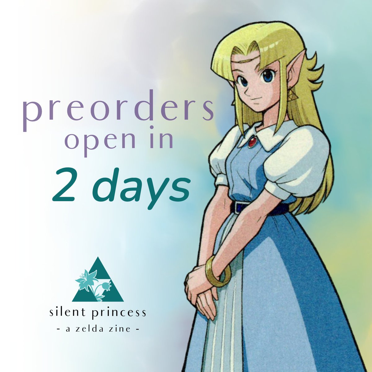 2 more days until preorders open! 🌸

Check out the Silent Princess Zine Carrd for more information (link in bio).

#zelda#loz#zeldazine#silentprincesszine#legendofzelda#info#lozzine#preorder