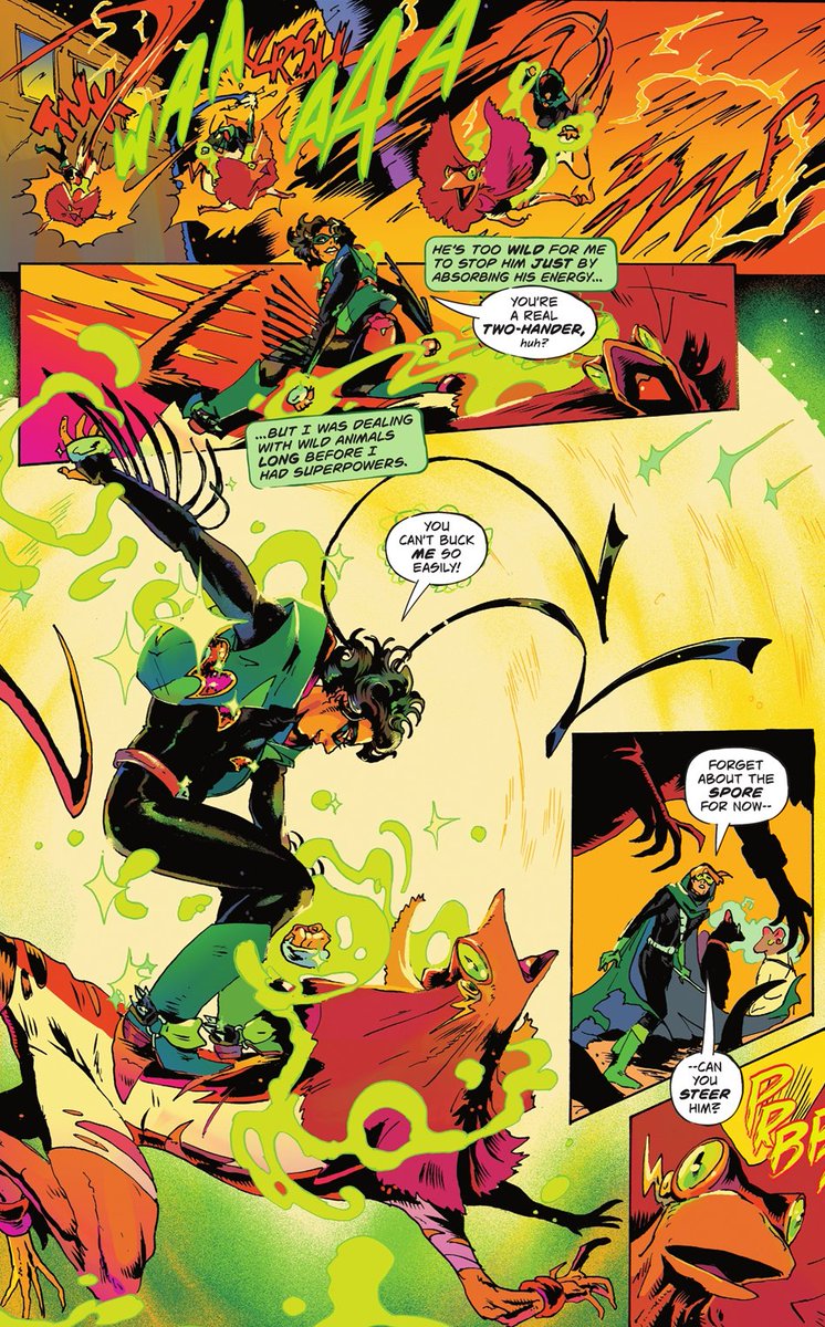 alkcomics's tweet photo. My colors are eye-searing but I had so much fun with Jules wrangling Lizard!Bart in the Beast World short https://t.co/tQKNike2J2