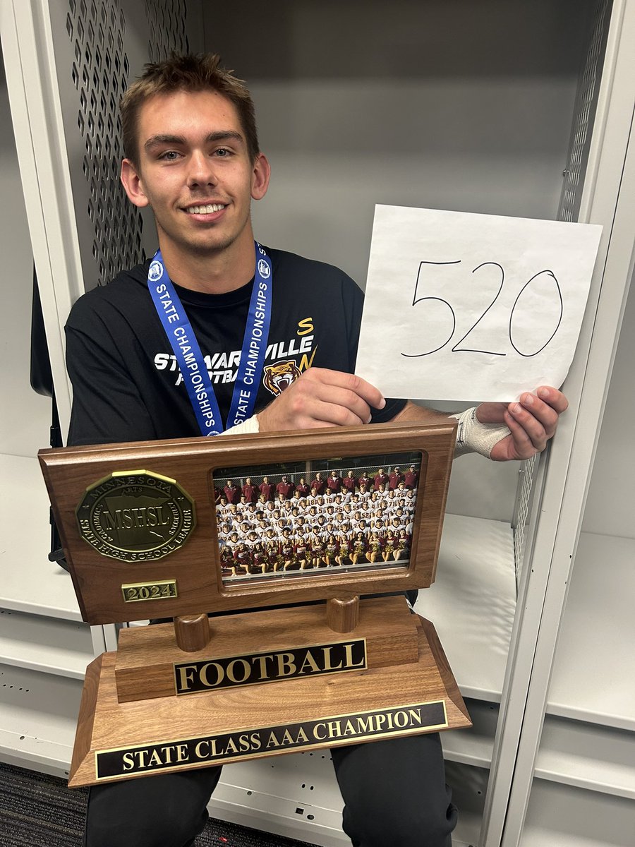 Back to back state champs! 💍 💍 Stewartville football all time scoring leader! <a href="/parker_wangen/">Parker Wangen</a> <a href="/StewieFootball/">Stewartville Football</a>