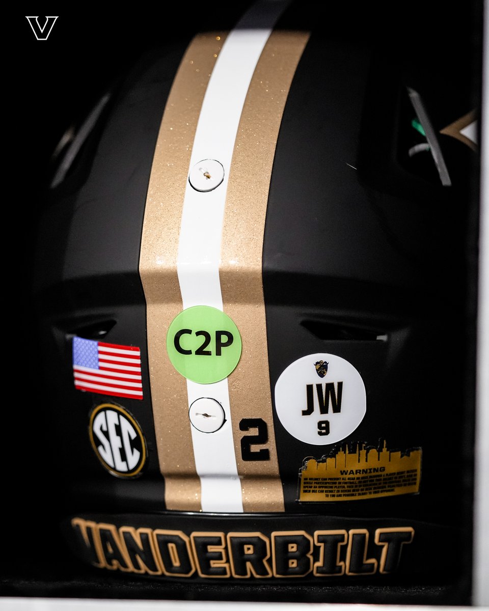 In honor of the late Jimmy Williams, the Commodores will wear special decals on their helmets to honor his legacy 🖤💛