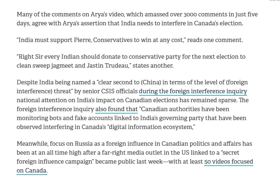 "You have made Canada a playground for foreign interference." says the guy who won't get a security clearance to avoid scrutiny about his alleged ties to the Indian government, for that matter why are former military officials in India calling for Modi to send you $100 million US