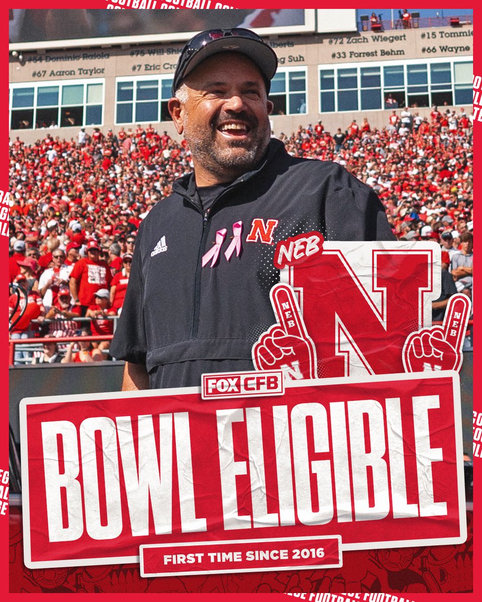 NEBRASKA IS BOWL ELIGIBLE FOR THE FIRST TIME SINCE 2016 👏👏