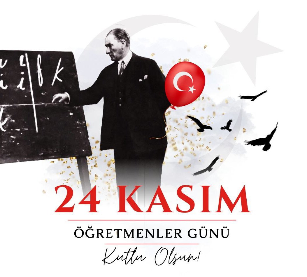 💥 Öğretmenlik, fedakârlığın, sabrın ve bilgelik dolu bir rehberliğin eşsiz buluşmasıdır.   
   
💥 Fedakârlığın, sabrın ve bilginin gücüyle hayatlara dokunan tüm öğretmenlerimizin,  

Öğretmenler Günü kutlu olsun.  
   
  #24Kasım #ÖğretmenlerGünü #Atatürk