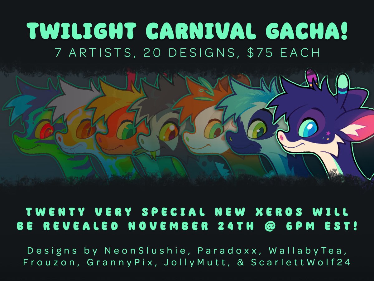 🌲 New Creatures are Here! 🌲

🍄 These new Xeros are being sold via a Gatcha on our Discord! 🍄‍🟫

🌲 Pay if you win- these designs are $75 each! 🌲

If you would like to join this sale, head over to our discord!: 
🪐 discord.gg/projectxero 🪐