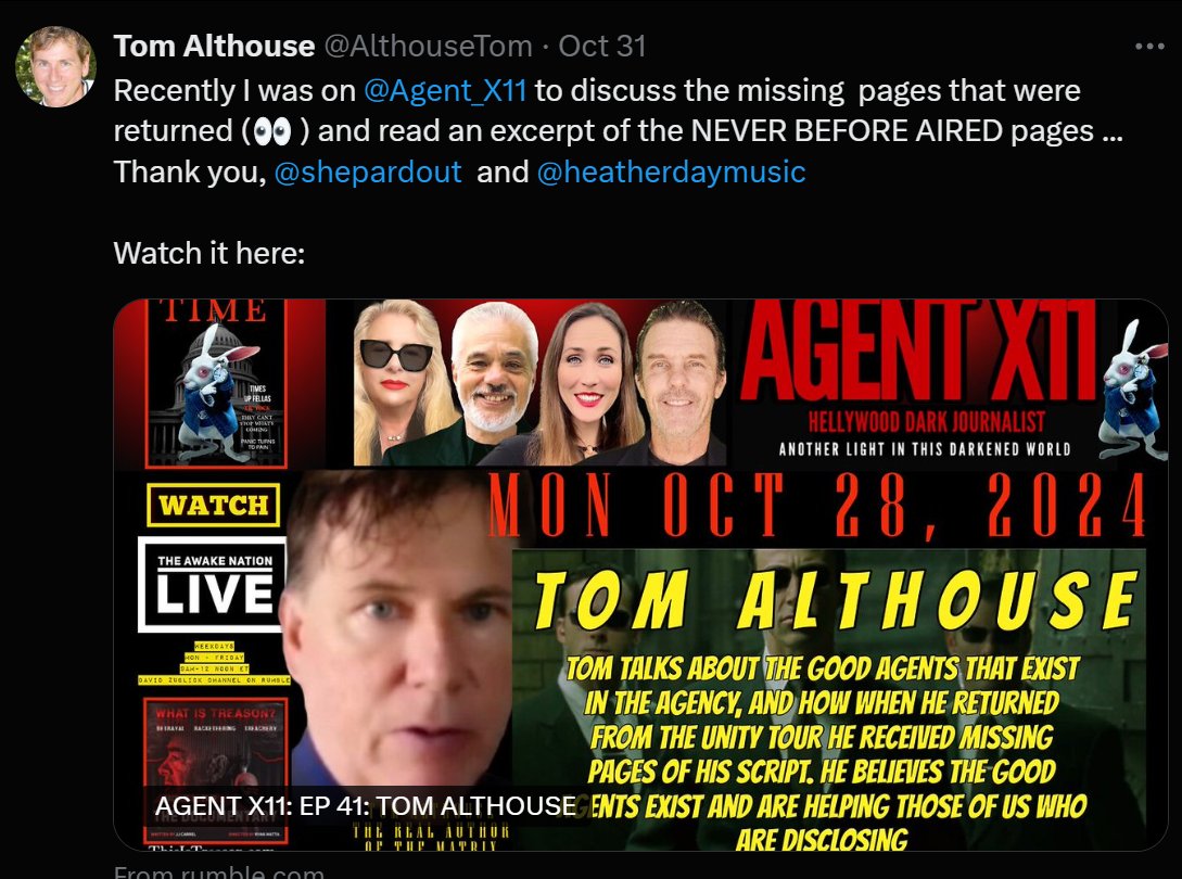 BrianGPowell's tweet photo. #TomAltHouse{@AltHouseTom} is the REAL writer of the original manuscript which became #TheMatrix+he's proven this on many #PodCasts+here he talks about what happened to the #WachowskiBrothers after angering #WarnerBrothers+#HellyWeird moguls: They became "the face of #TG's": https://t.co/6U1oTtWHel