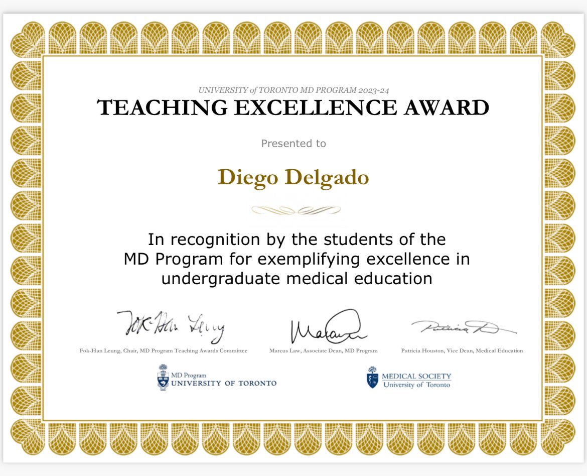 Thank you my amazing students and <a href="/uoftmedicine/">Temerty Medicine</a>