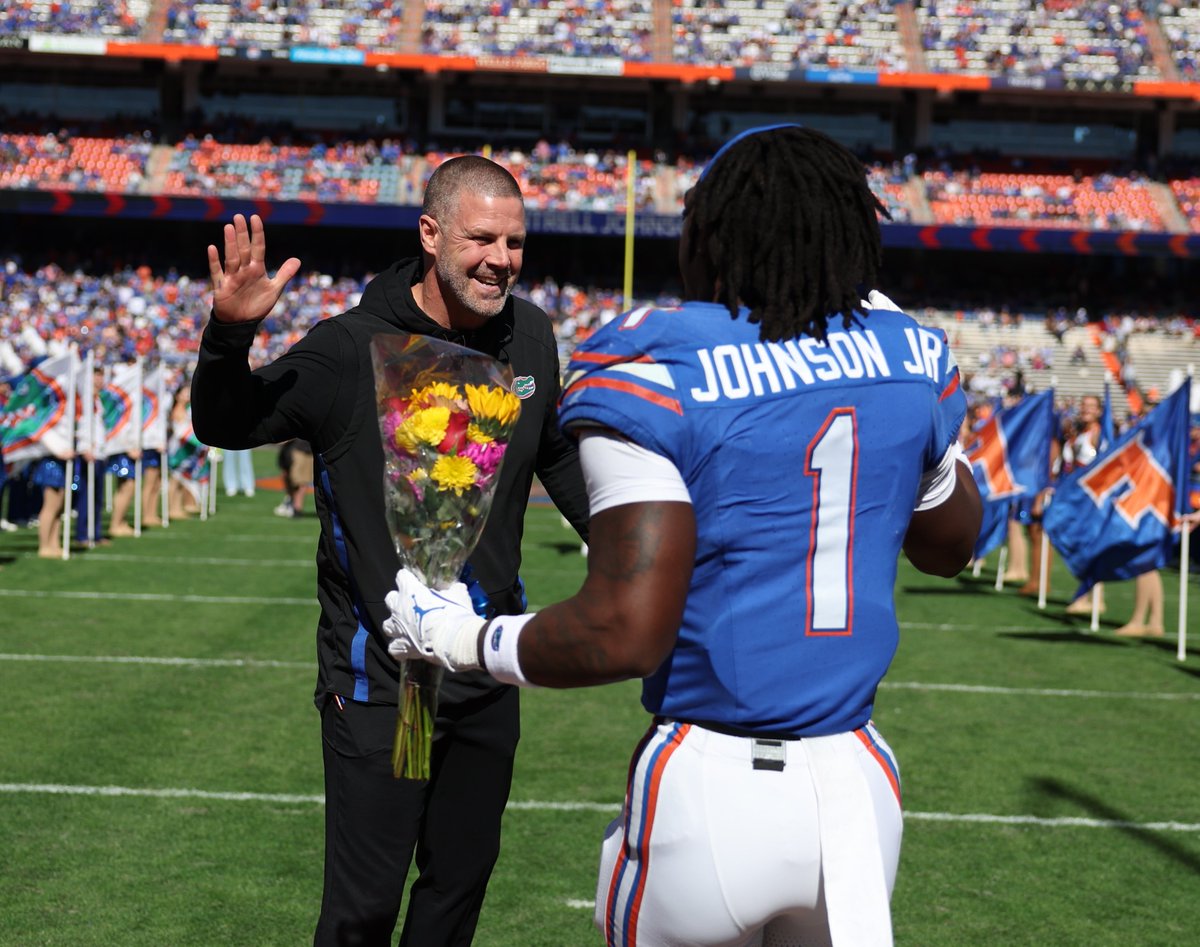 Scott Carter (@gatorsscott) on Twitter photo #Gators HC got a little emotional when asked about RB Montrell Johnson Jr. after game ... They have a tight relationship that started at Louisiana. Good to see MJ go out in style at home ... shot by <a href="/Maddie_Washburn/">Maddie Washburn</a> #Gators HC got a little emotional when asked about RB Montrell Johnson Jr. after game ... They have a tight relationship that started at Louisiana. Good to see MJ go out in style at home ... shot by <a href="/Maddie_Washburn/">Maddie Washburn</a>